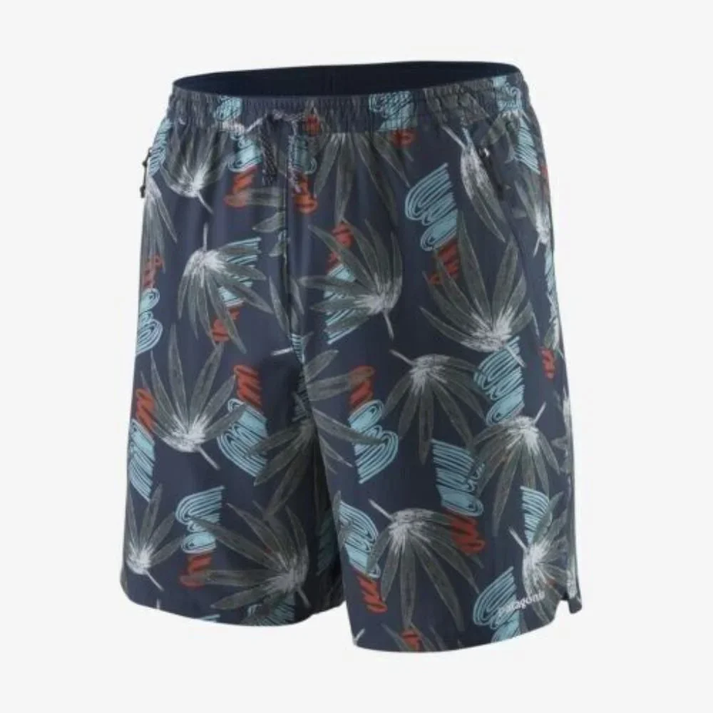 Patagonia Men's Nine Trails 8" Inseam Lined Floral Navy Blue Shorts Sizes S - M - Picture 1 of 5